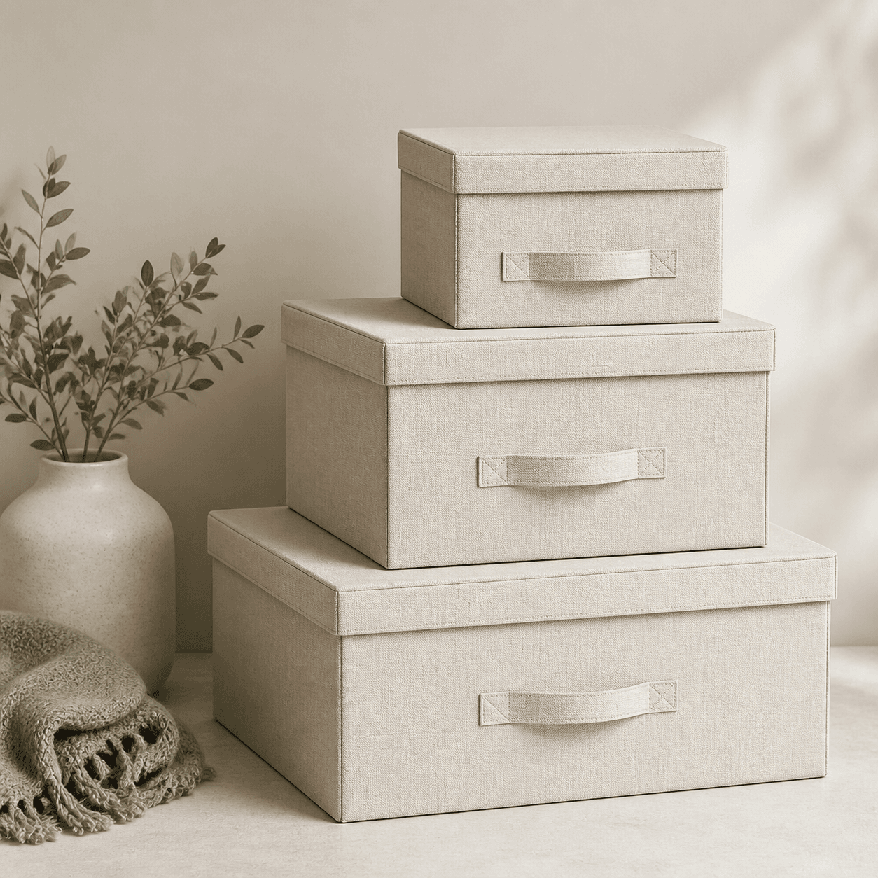 Hallway Storage & Style Set: a storage bench, collapsible boxes, an over-door hook and a long runner